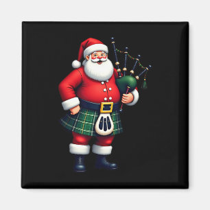 Scottish Santa Claus Playing Gpipes Christmas Vari Magnet