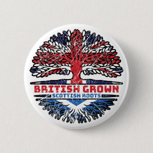 Scottish Scotland Uk United Kingdom British Tree 6 Cm Round Badge