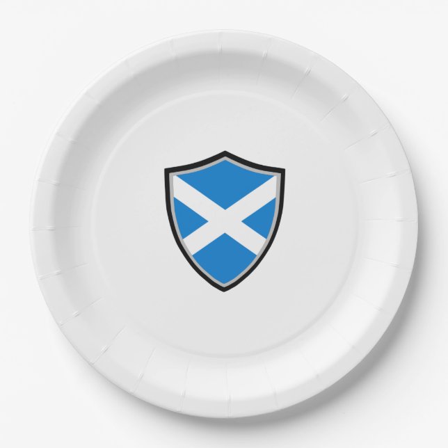 Scottish shield flag paper plate (Front)
