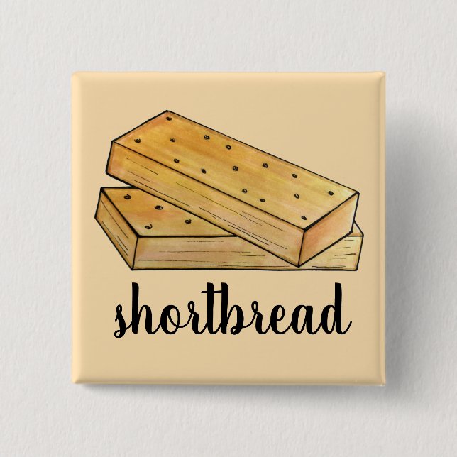 Scottish Shortbread Tea Biscuits British Bakery 15 Cm Square Badge (Front)