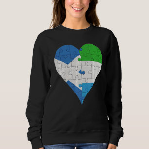 Scottish Sierra Leonean Flag Heart Sweatshirt