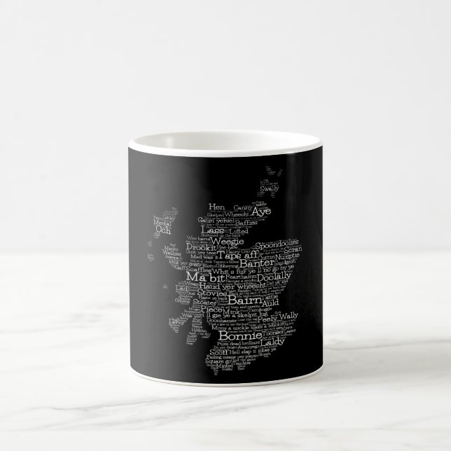Scottish Slang Word Map Coffee Mug (Center)