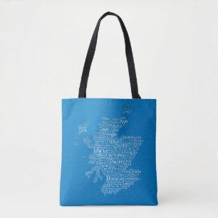 Scottish Slang Word Map Tote Bag