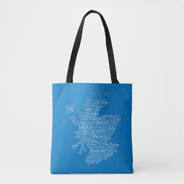 Scottish Slang Word Map Tote Bag (Front)
