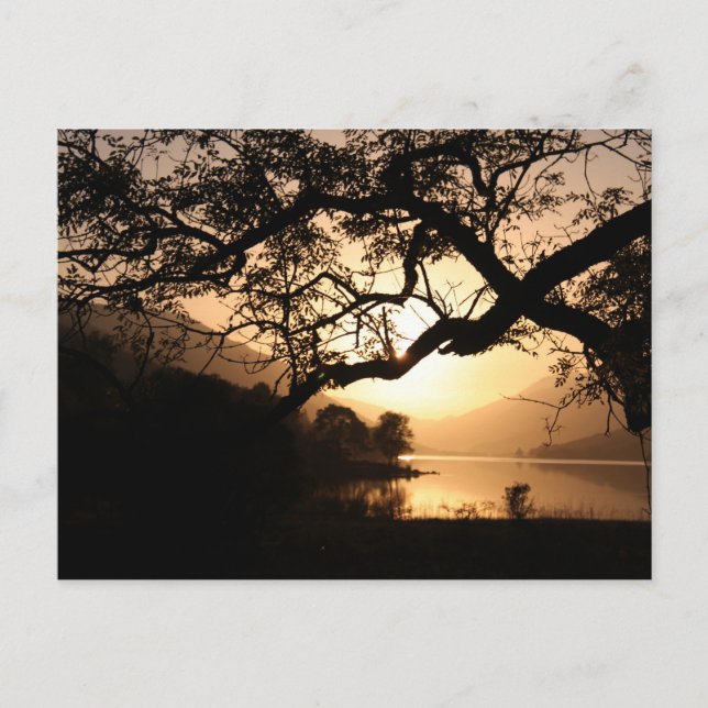 Scottish Sunset across a Loch Postcard (Front)