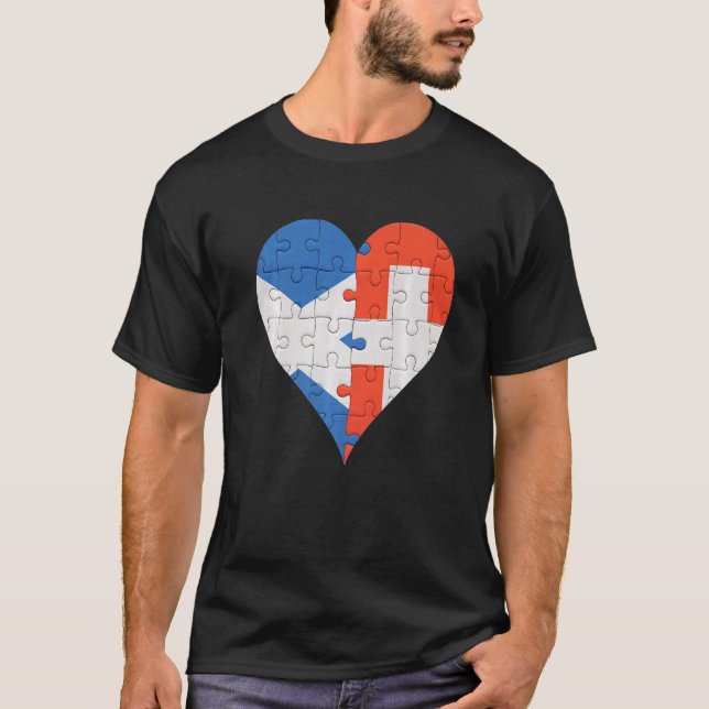Scottish Swiss Flag Heart   T-Shirt (Front)