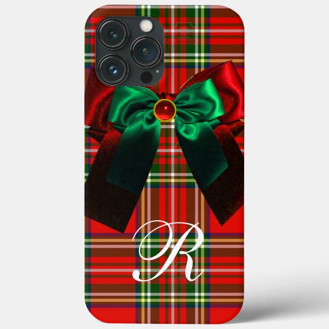 SCOTTISH TARTAN AND RED GREEN BOWS CHRISTMAS PARTY Case-Mate iPhone CASE (Back)