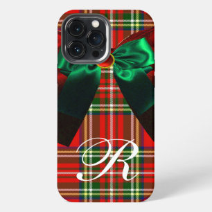 SCOTTISH TARTAN AND RED GREEN BOWS CHRISTMAS PARTY iPhone CASE
