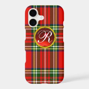 SCOTTISH TARTAN AND RED RUBY GEMSTONE MONOGRAM