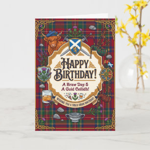Scottish Tartan Birthday Card