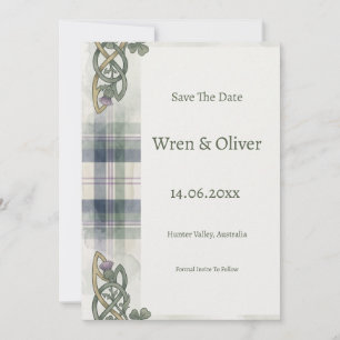 Scottish Tartan Celtic Knot Thistle Save the Date 