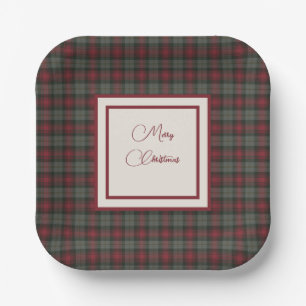 Scottish Tartan MacLachlan Christmas Paper Plate