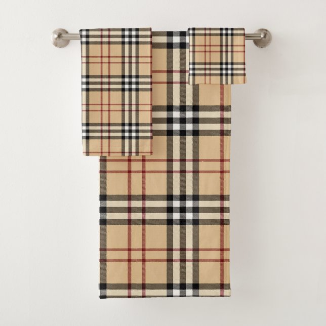 Scottish Tartan Pattern Bath Towel Set (Insitu)