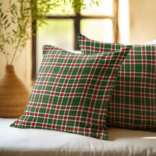 Scottish Tartan Pattern Christmas Colors Cushion
