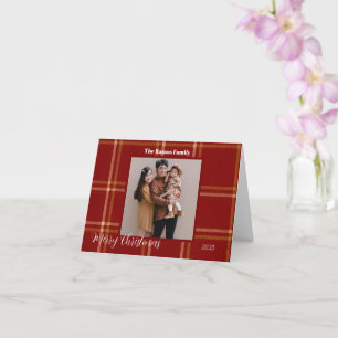 Scottish Tartan Pattern Christmas Customisable Card