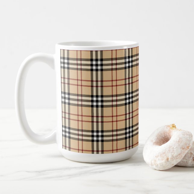 Scottish Tartan Pattern     Coffee Mug (With Donut)