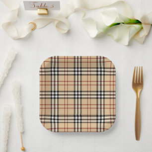 Scottish Tartan Pattern Paper Plate