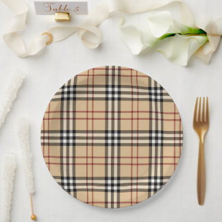 Scottish Tartan Pattern Paper Plate