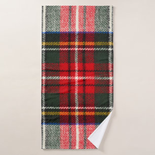 Scottish tartan pattern. Red and white wool plaid Bath Towel