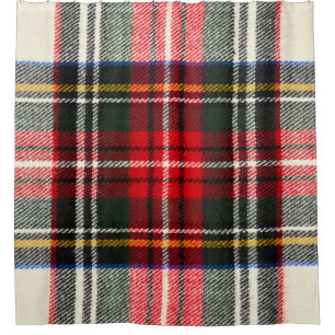 Scottish tartan pattern. Red and white wool plaid  Shower Curtain