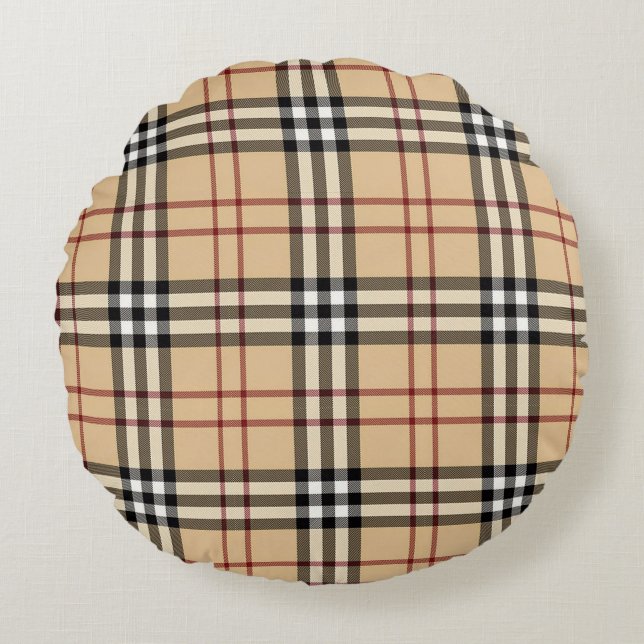 Scottish Tartan Pattern     Round Cushion (Front)
