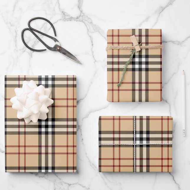 Scottish Tartan Pattern Wrapping Paper Sheet (Front)