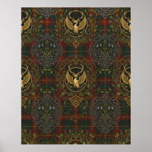 Scottish Tartan Phoenix Crest Heritage Wall Art