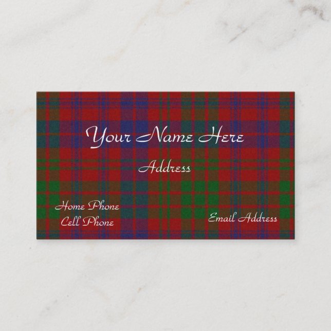 Scottish Tartan Plaid Business Card (Front)