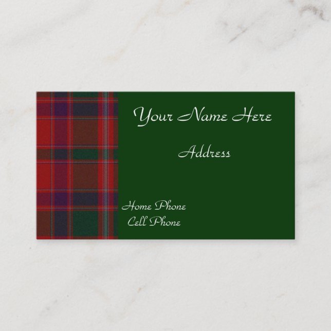 Scottish Tartan Plaid Business Card (Front)