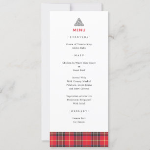 Scottish Tartan Plaid Celtic Knot Wedding Menu