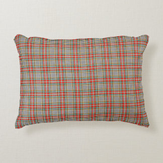 Scottish tartan: red-green-yellow pattern. decorative cushion