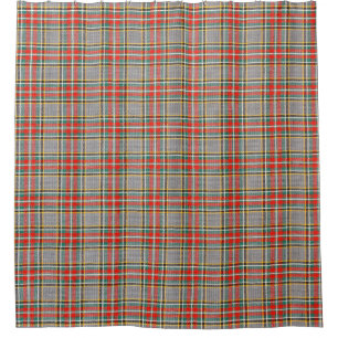 Scottish tartan: red-green-yellow pattern. shower curtain