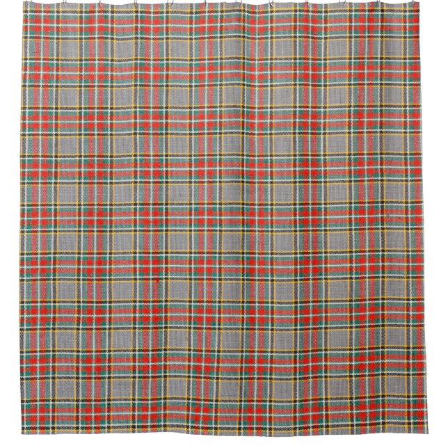 Scottish tartan: red-green-yellow pattern. shower curtain (Front)