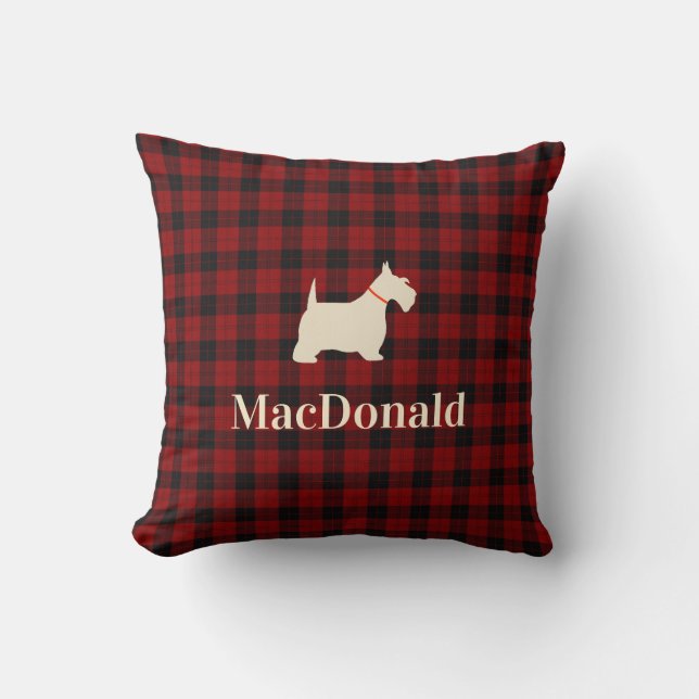 Scottish Tartan Scotty | Personalized Cushion (Front)