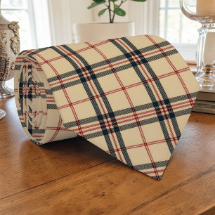 Scottish Tartan Tan Custom Neck Tie