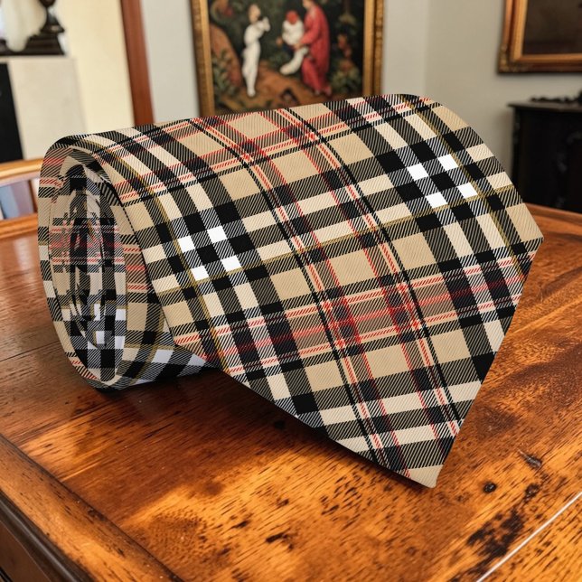 Scottish Tartan Tan Custom Necktie (Creator Uploaded)