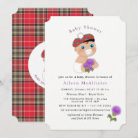Scottish Tartan |Thistle Flower Cute Baby Shower