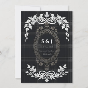Scottish Tartan Wedding Invitation Celtic Thistl