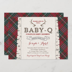 Scottish Tartan Wilderness Co-ed Baby Shower Invitation