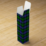 Scottish tartan wine box<br><div class="desc">Gift your favourite spirits in a Scottish blue and green tartan plaid design. Great for a bottle of Scotch or wine. Add a monogram, logo or name in the custom sections.</div>