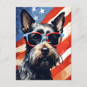 Scottish Terrier 4th of July Independence day Postcard