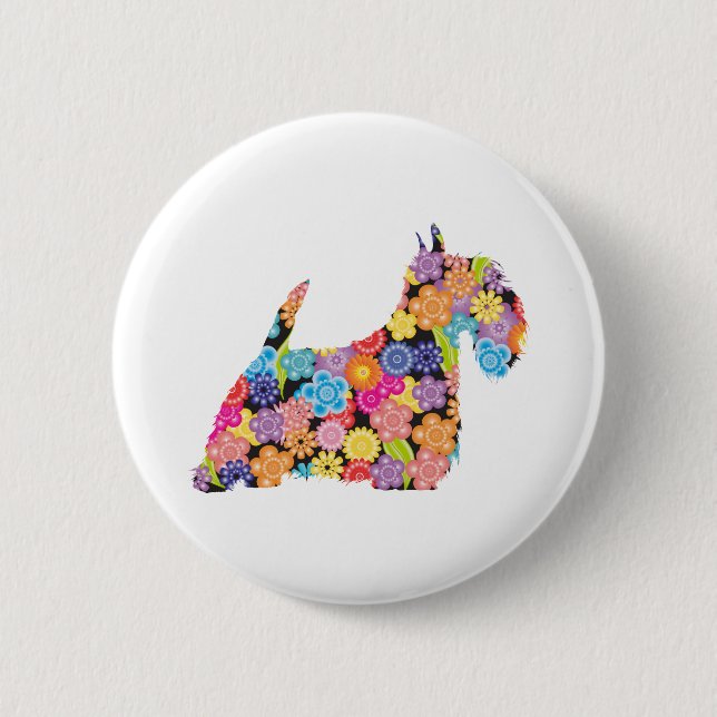Scottish Terrier 6 Cm Round Badge (Front)