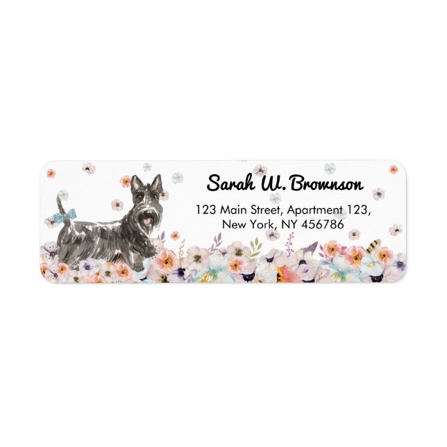 Scottish Terrier Abeerdenie Dog Return Address Label (Front)