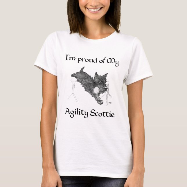 Scottish Terrier Agility Design T-Shirt (Front)
