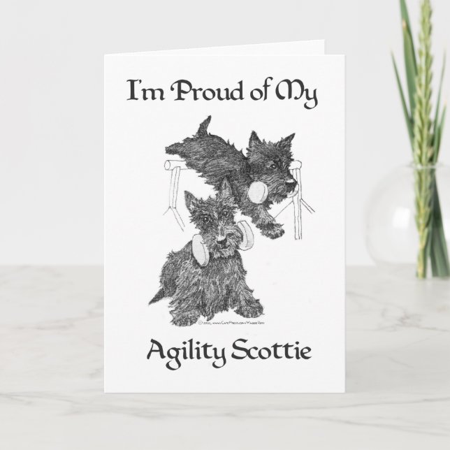 Scottish Terrier Agility Greeting Card (Front)