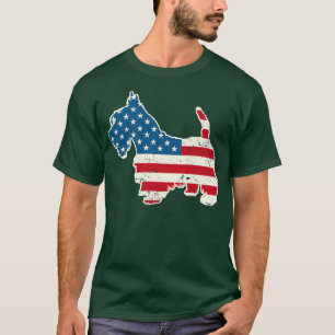 Scottish Terrier American Flag 4th of July for Men T-Shirt