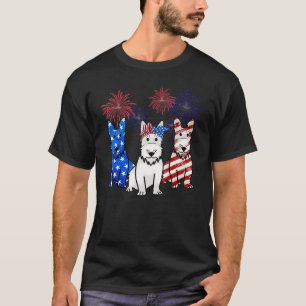 Scottish Terrier American Flag 4th Of July Indepen T-Shirt