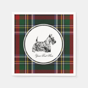 Scottish Terrier and Blackwatch Personalise Napkin