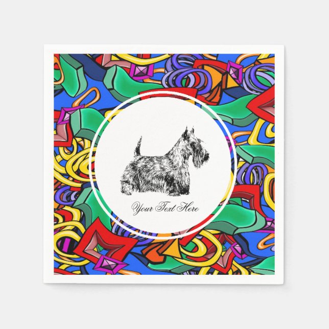 Scottish Terrier and Pop Art  Napkin (Front)