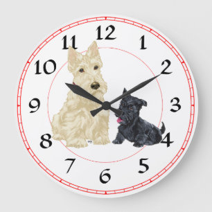 Scottish Terrier and Pup Clock